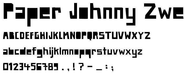 Paper Johnny Zwei font